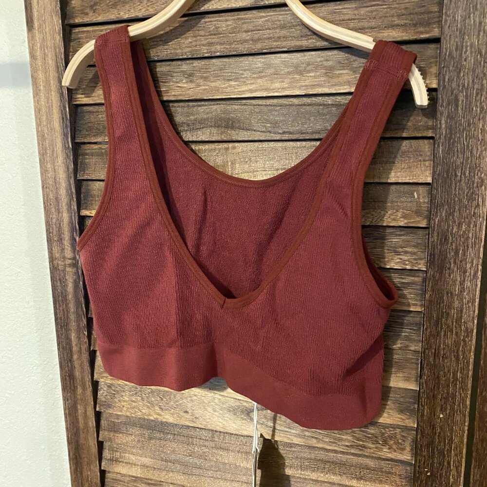 C'est Moi Ribbed Reversable Bamboo Bralette "Brandy" - Picture 2 of 4